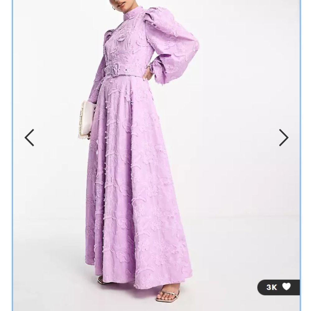 ASOS Lilac Embroidered Maxi Dress